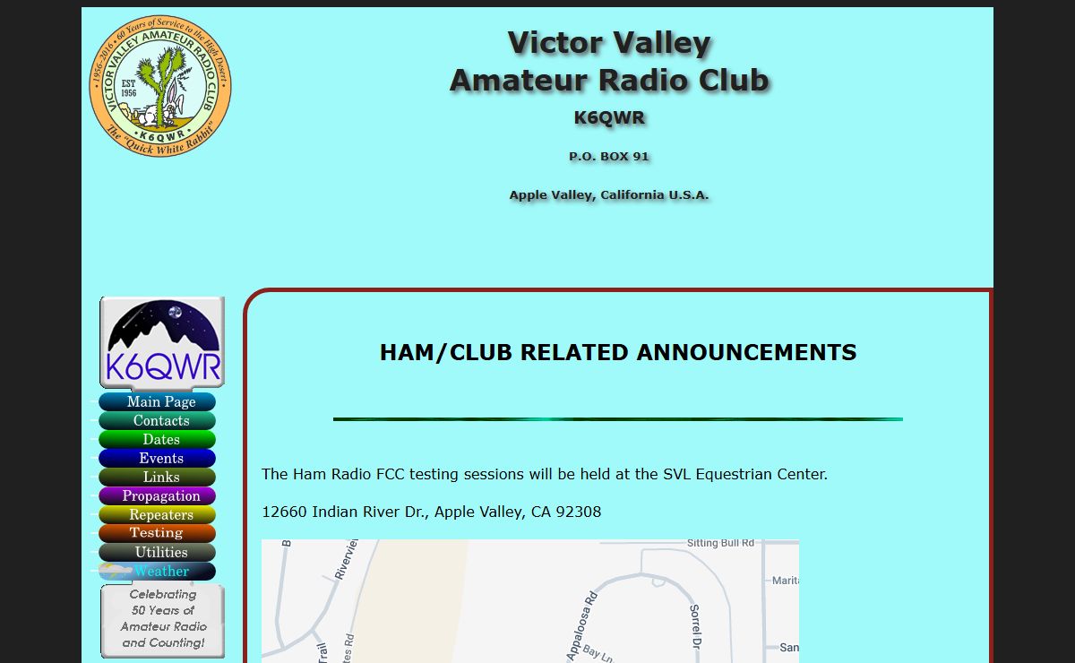 Victor Valley Amateur Radio Club-Main Page