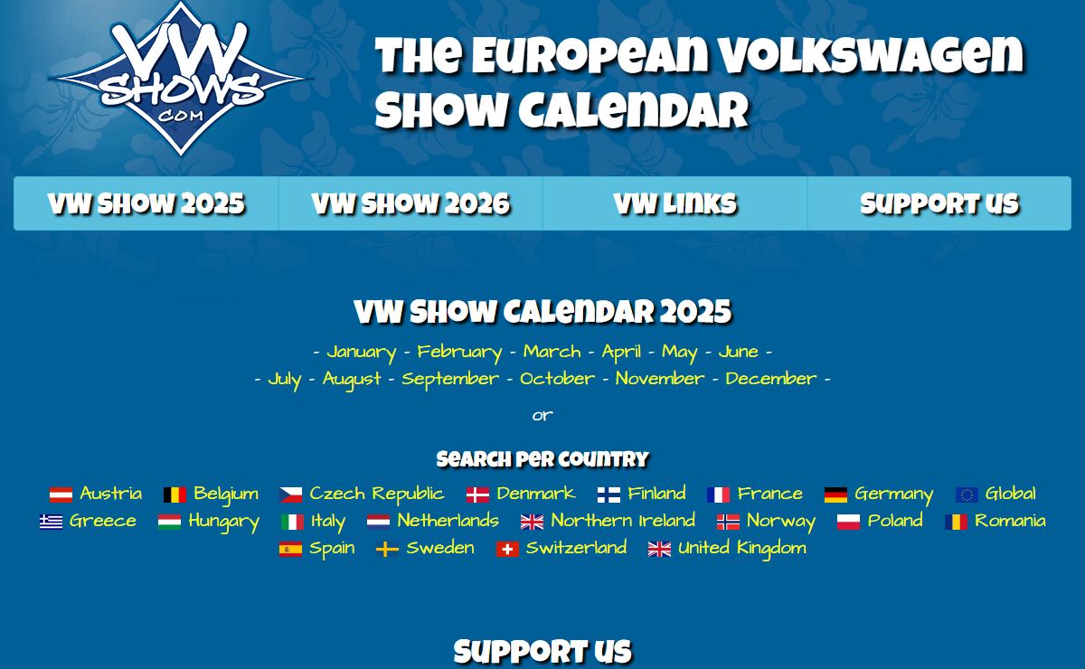 VWshows.com - The European Volkswagen Show Calendar
