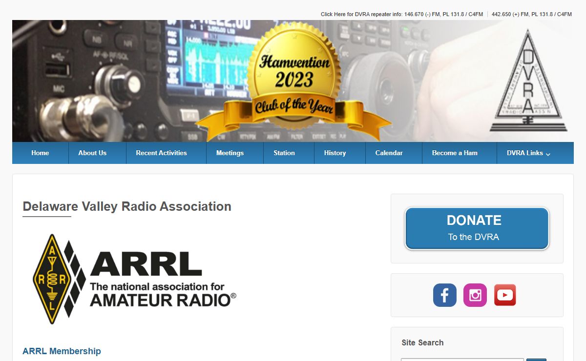 Delaware Valley Radio Association – Founded in 1930 • Promoting the amateur radio hobby