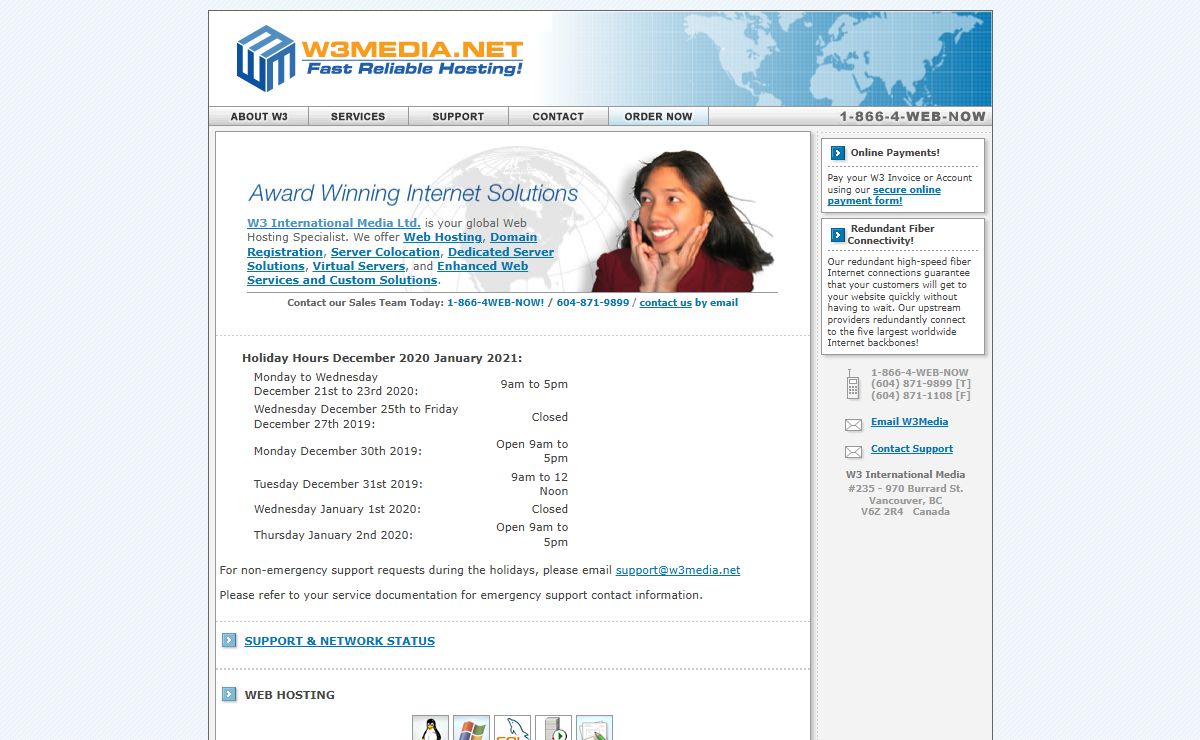 W3 Media.net : Web Hosting, Server Co-location, Virtual Servers. Vancouver BC