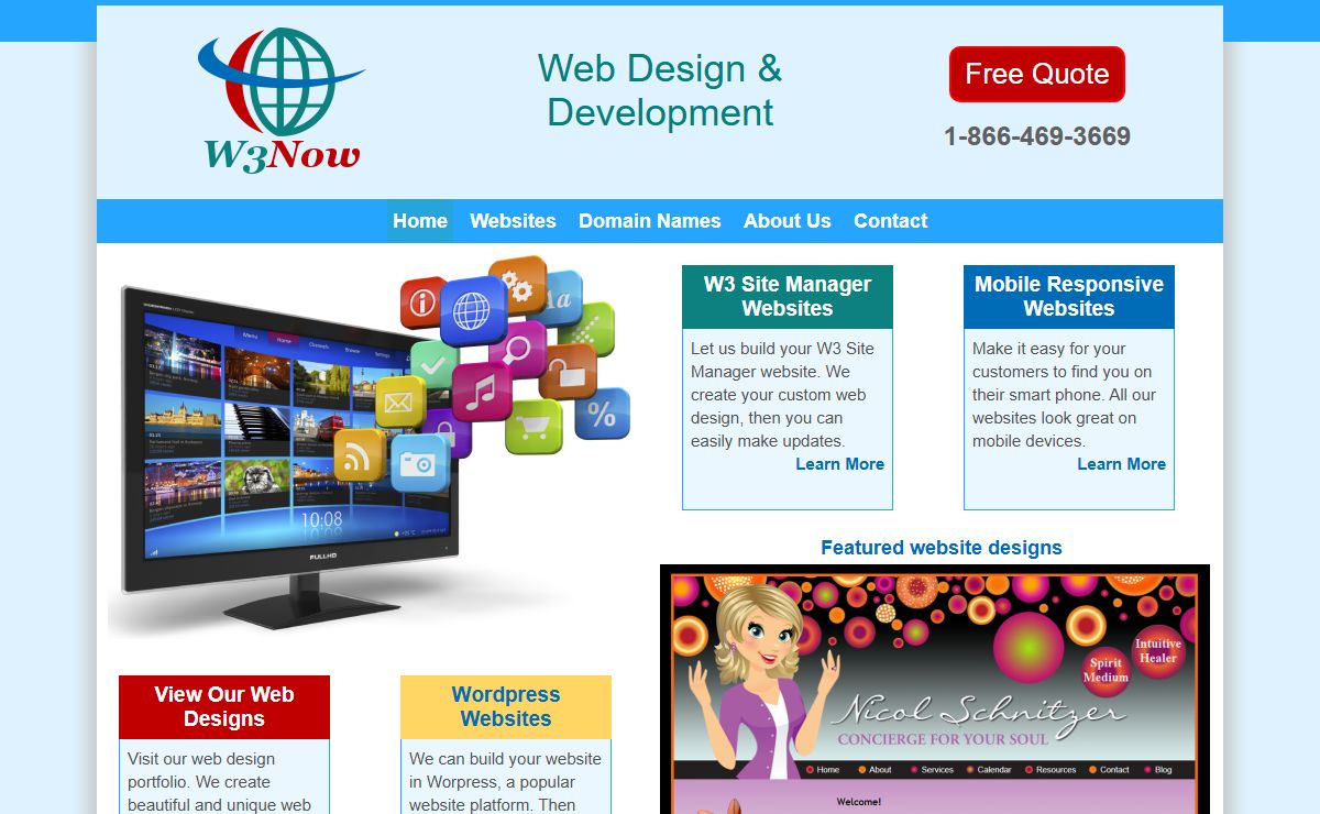 W3Now - Small Business Web Design, Web Hosting, Custom websites, Wordpress websites, domain name registration