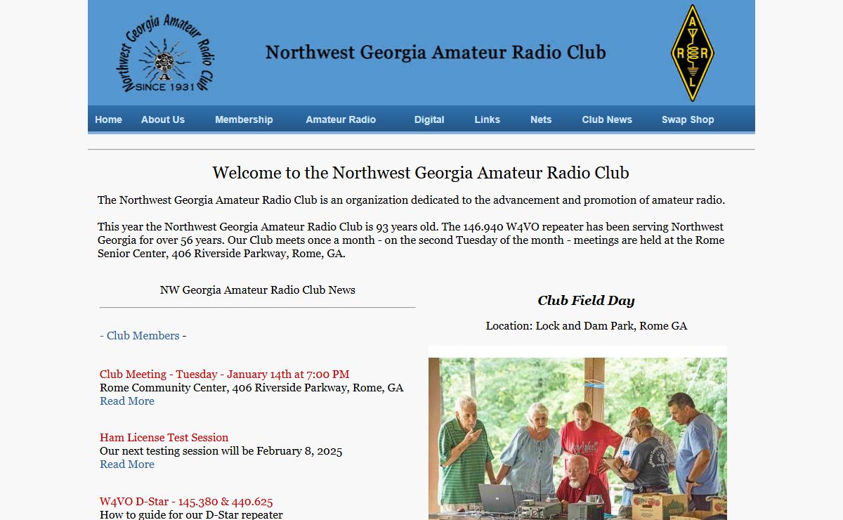 Northwest Georgia Amateur Radio Club - W4VO Rome GA Floyd County