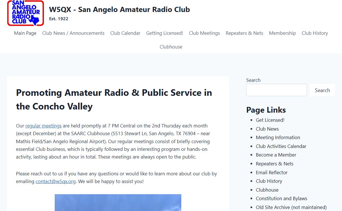 W5QX – San Angelo Amateur Radio Club – Est. 1922