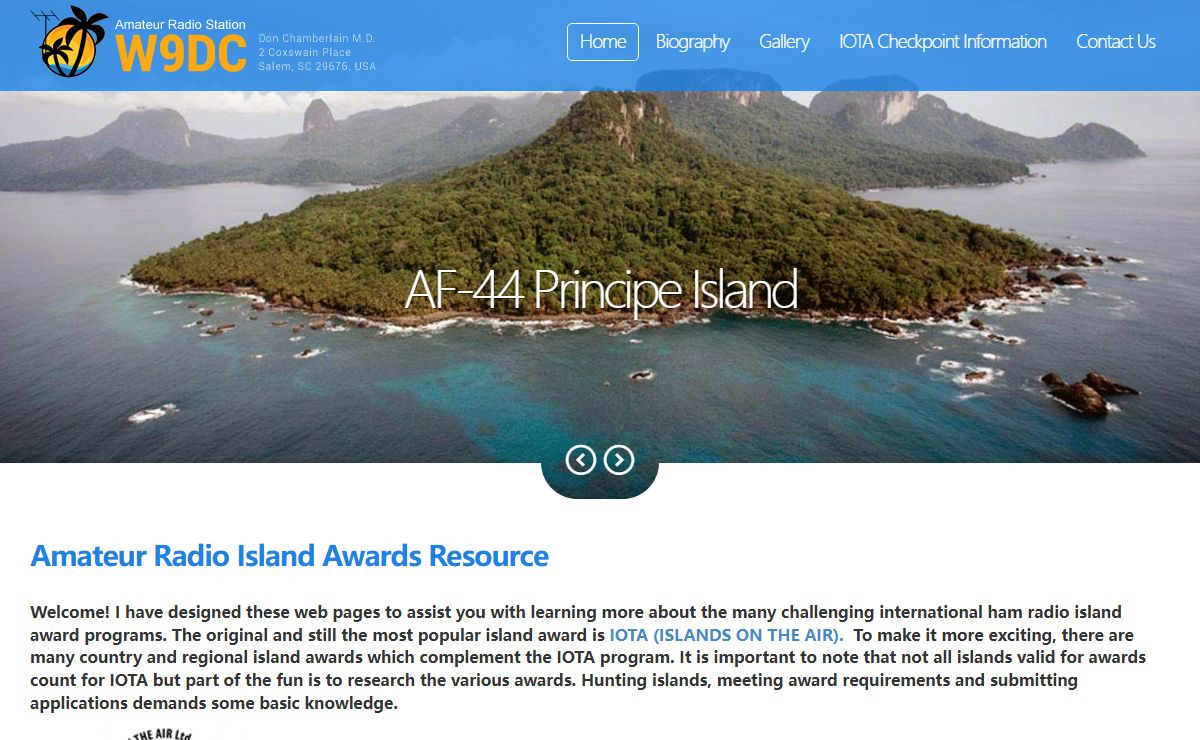W9DC - amateur radio Island and Lighthouse Awards Resource for IOTA, WLH and other International Amateur Ham Radio Island Awards