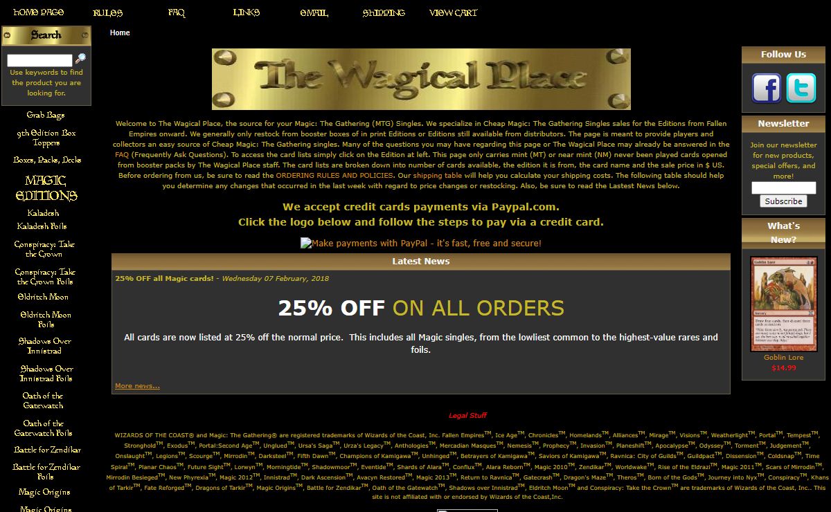 MAGIC SINGLES, Magic The Gathering Singles or MTG Singles Card Sales