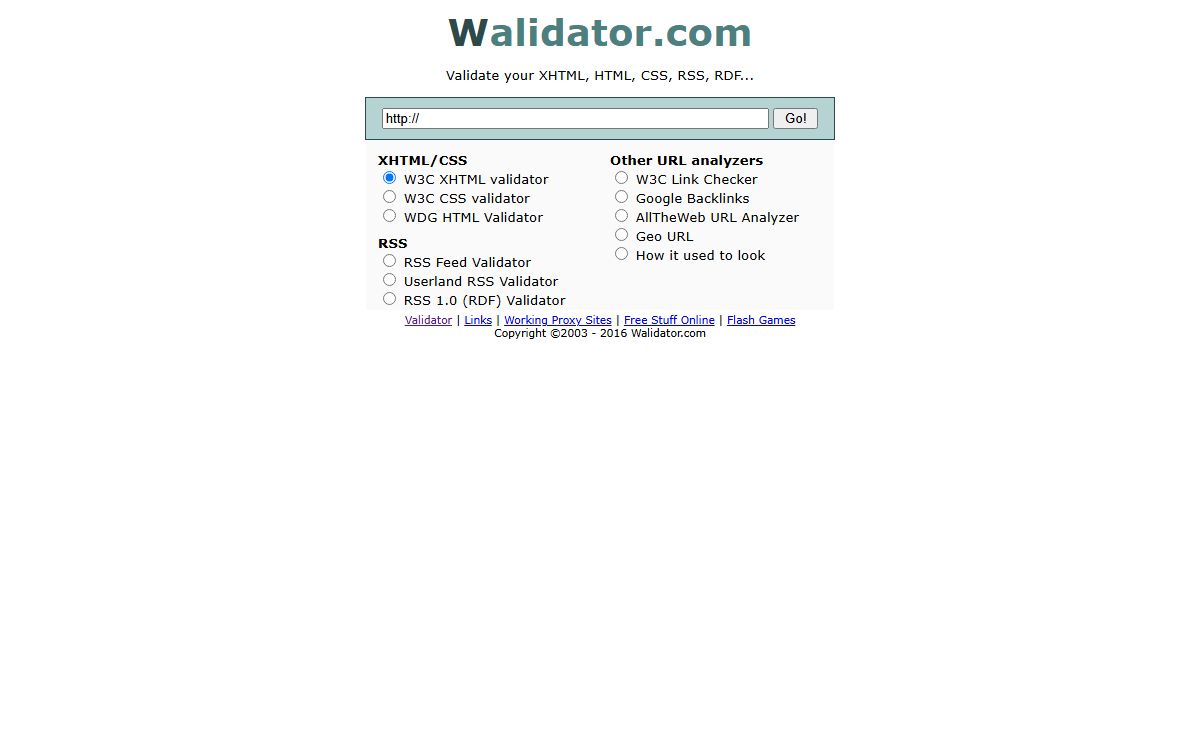 Walidator.com - XHTML, CSS, RSS validator