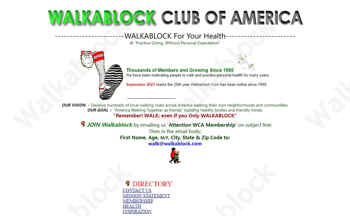 A Walking Club - WALKABLOCK CLUB OF AMERICA