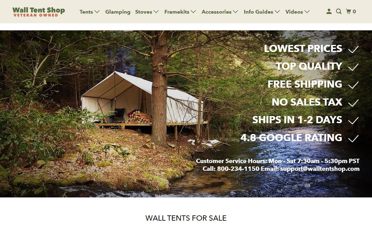 Wall Tents | Free Shipping