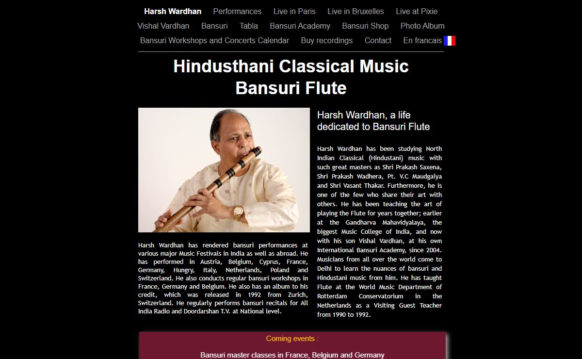 Harsh Wardhan, a life dedicated to Bansuri Flute