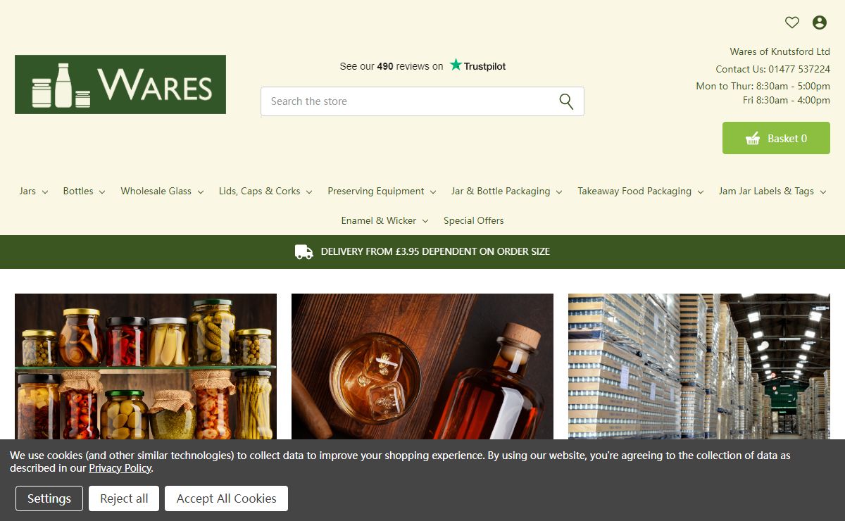 Wares of Knutsford Ltd - Buy Jam Jars, Bottles and Preserving Equipment