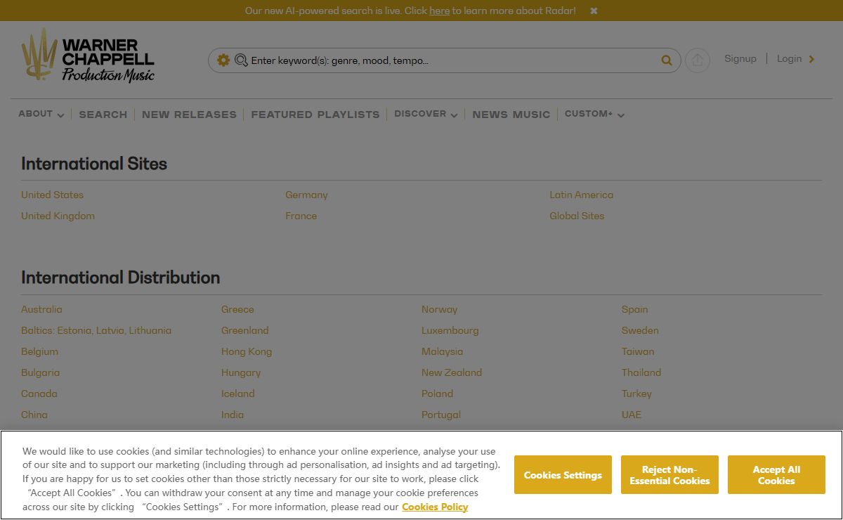 International Distribution-Warner Chappell Production Music