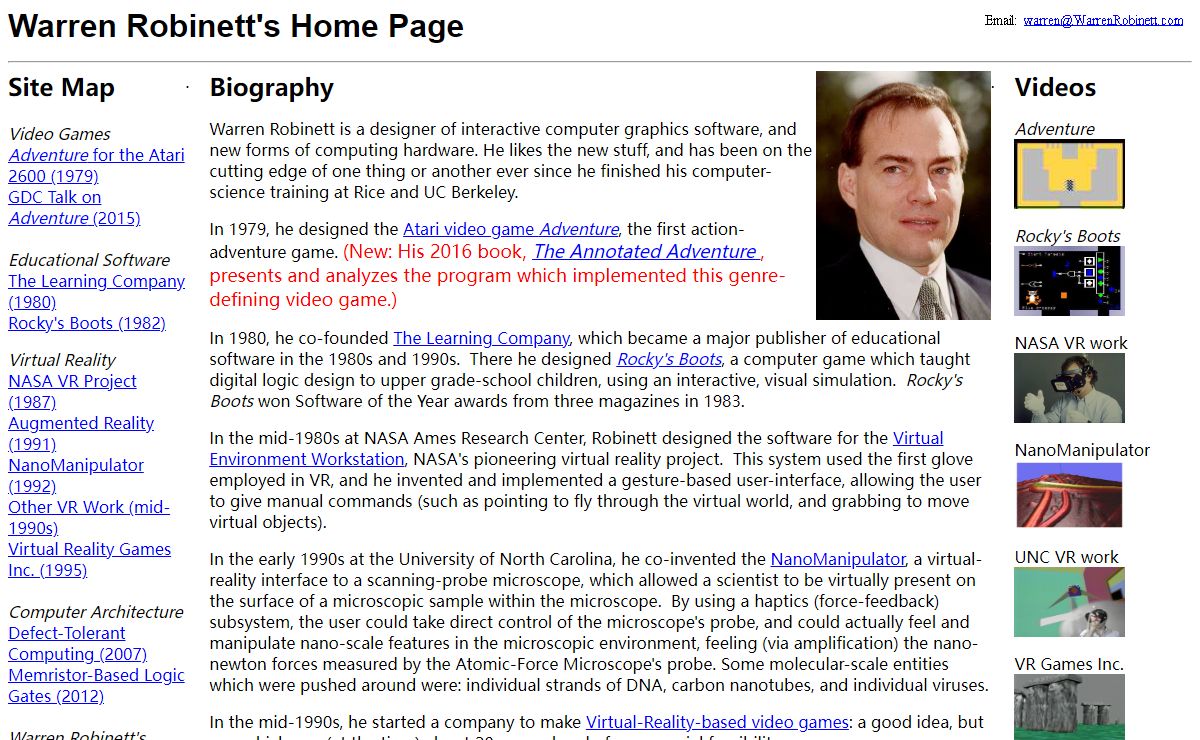Warren Robinett's Home Page