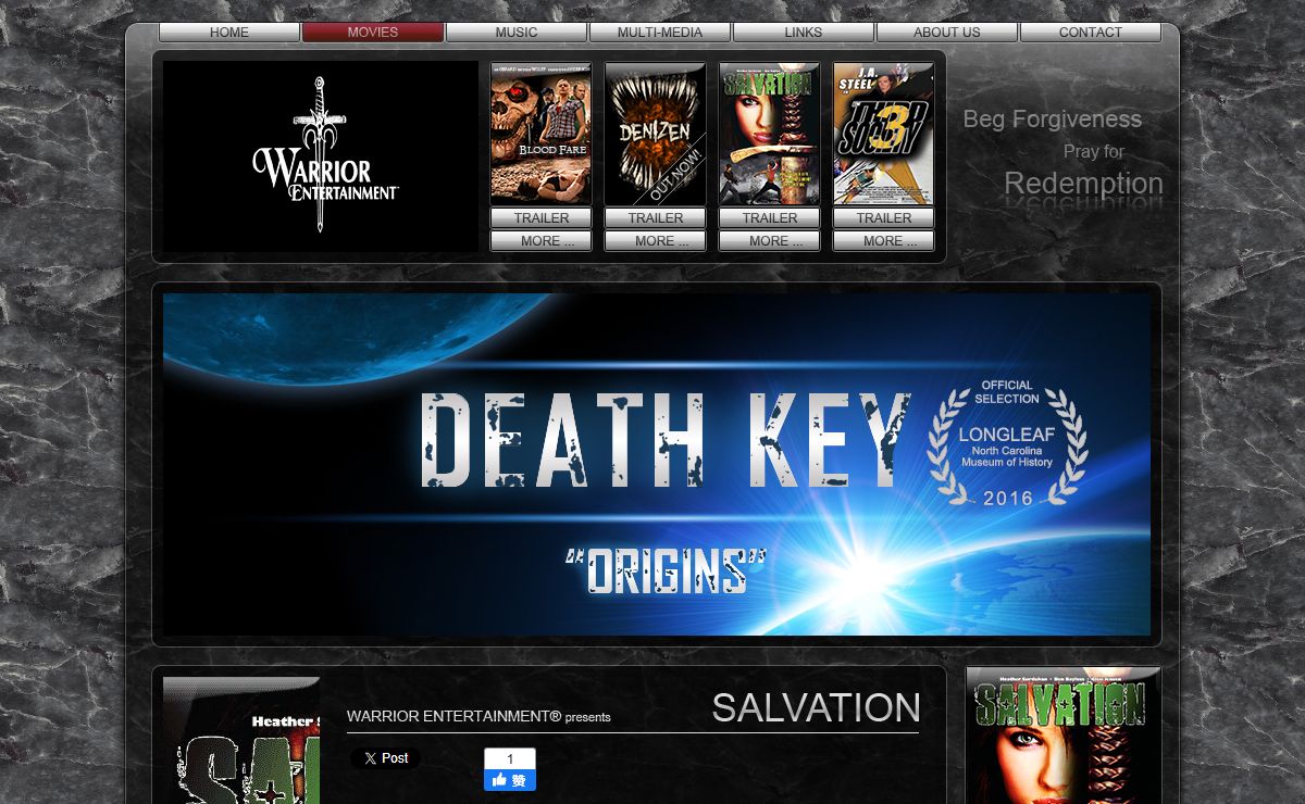 WARRIOR ENTERTAINMENT® | SALVATION - beg forgiveness, pray for redemption