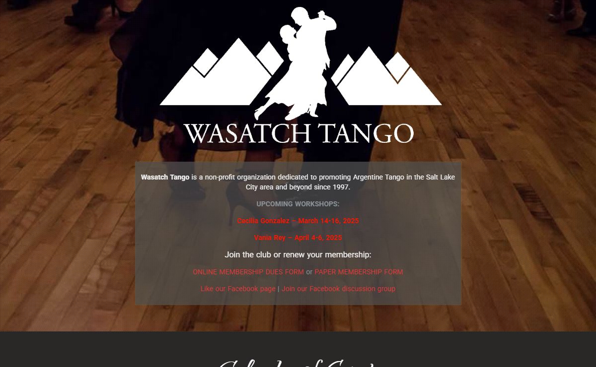 Wasatch Tango Club – Argentine Tango in and around Salt Lake City, Utah