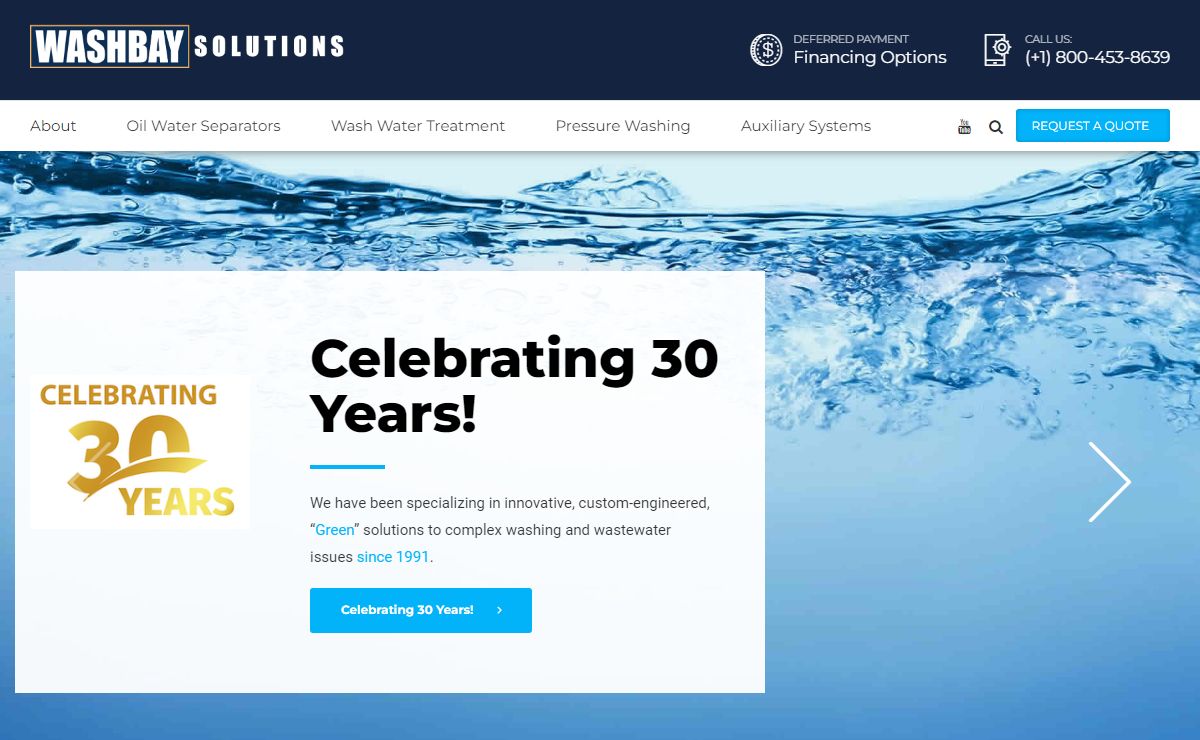 Wash Bay Solutions International – Advanced Oil Water Separators – Offers low maintenance, heavy-duty water reclaim systems, clarifying oil water separators, and pressure washing systems.
