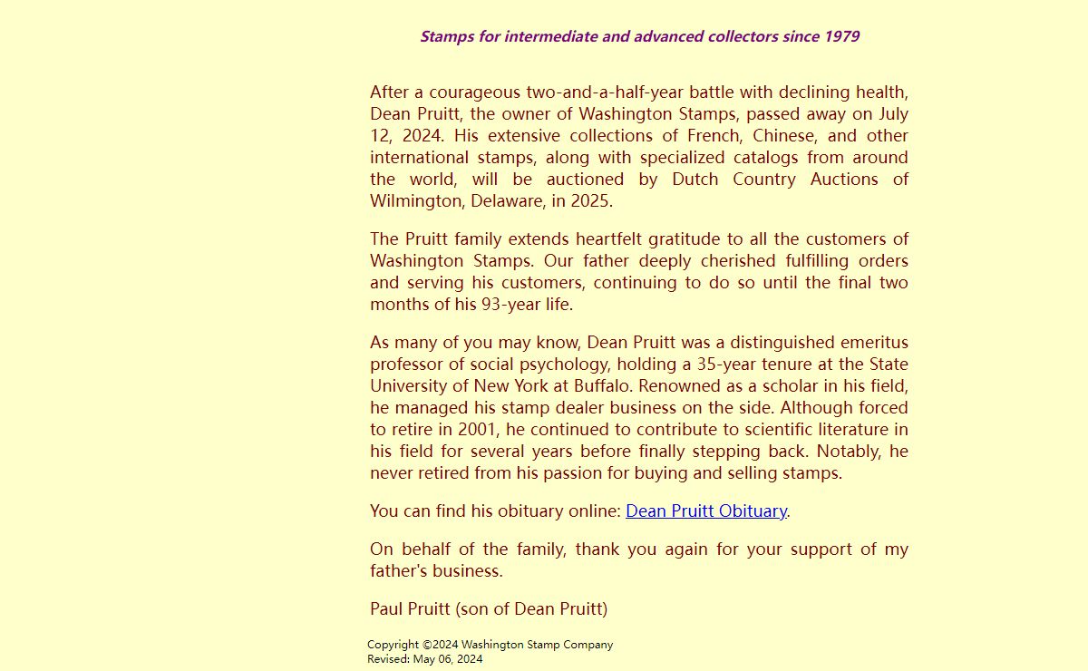 Washington Stamp Company-French and Chinese stamp specialists.