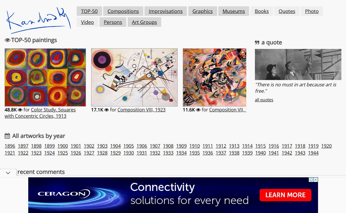 Wassily Kandinsky — 614 artworks, biography, books, quotes, articles