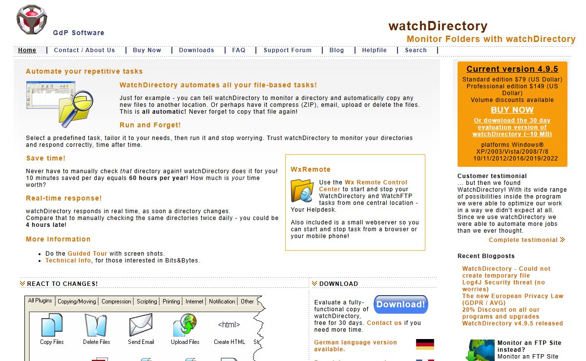 WatchDirectory - Monitor a directory for changes and react!