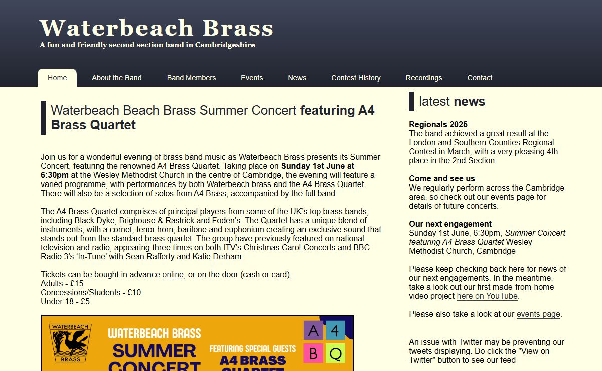 Waterbeach Brass - A Friendly Brass Band in Cambridge
