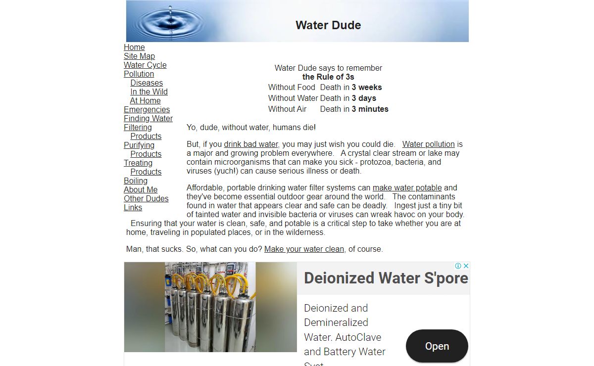 Water Filter purification