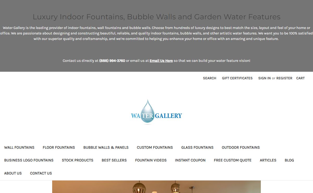 Indoor Fountains & Waterfalls for Sale | Water Gallery