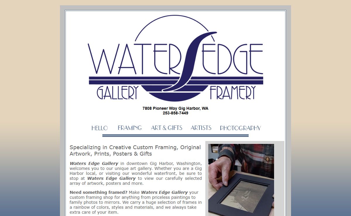 Waters Edge Art Gallery Custom Framing, Gig Harbor, Washington index
