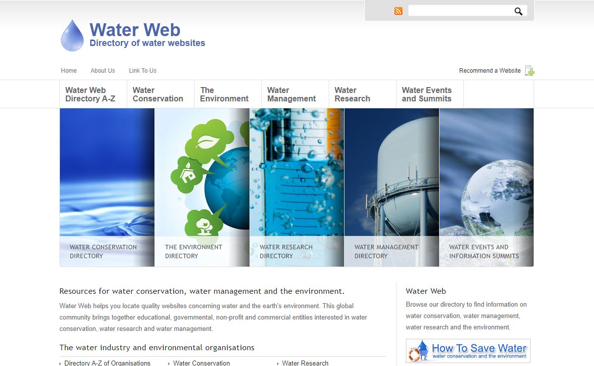 Water Web - Directory of Water Conservation, Water Management and Water Research