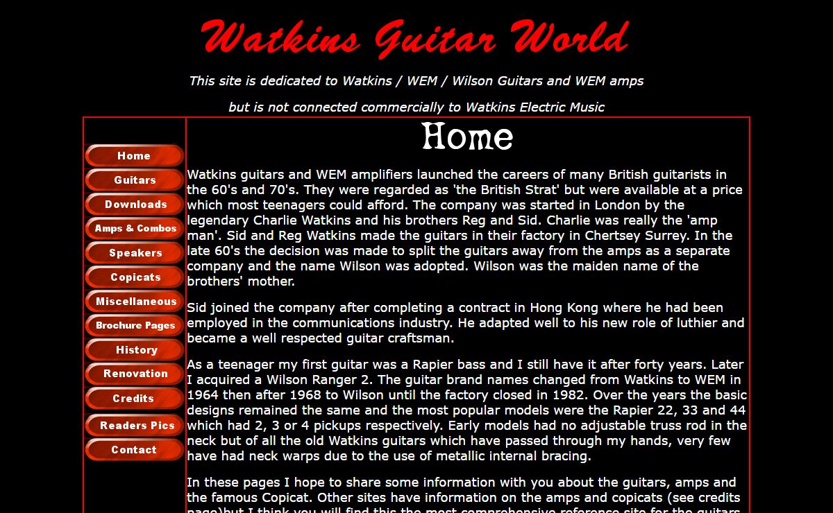 Watkins Guitar World - Guitars and WEM Amplifiers