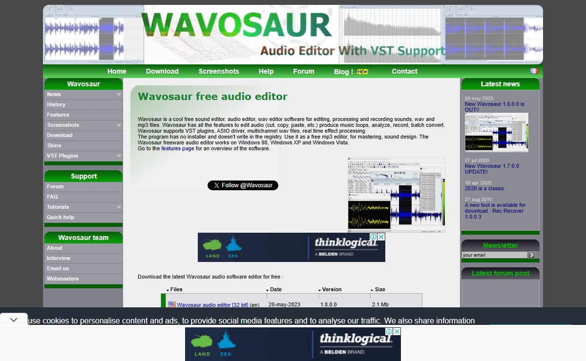 Wavosaur free audio editor with VST and ASIO support