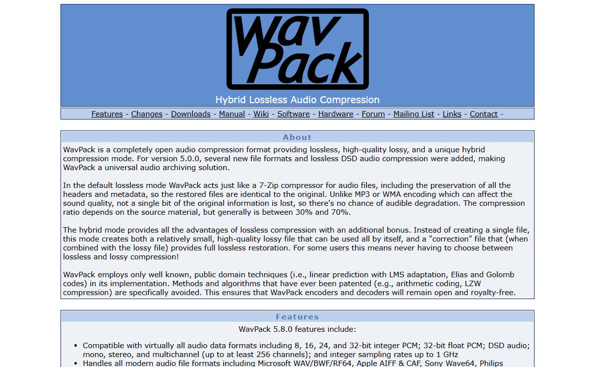WavPack Audio Compression