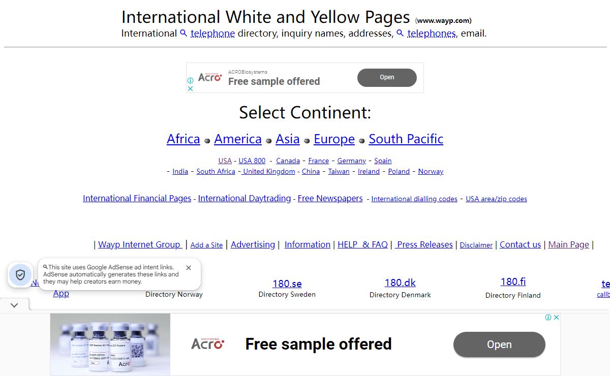 International White and Yellow Pages