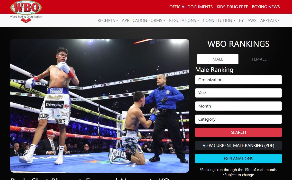 WBO | World Boxing Organization – News, Rankings, Forums, Videos
