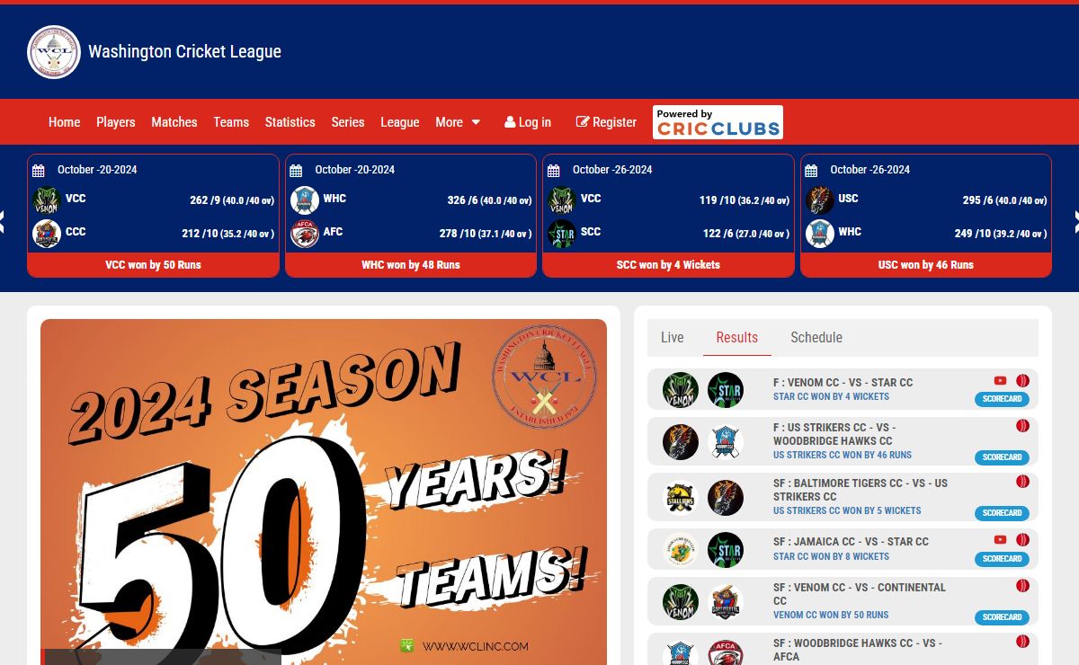 Washington Cricket League