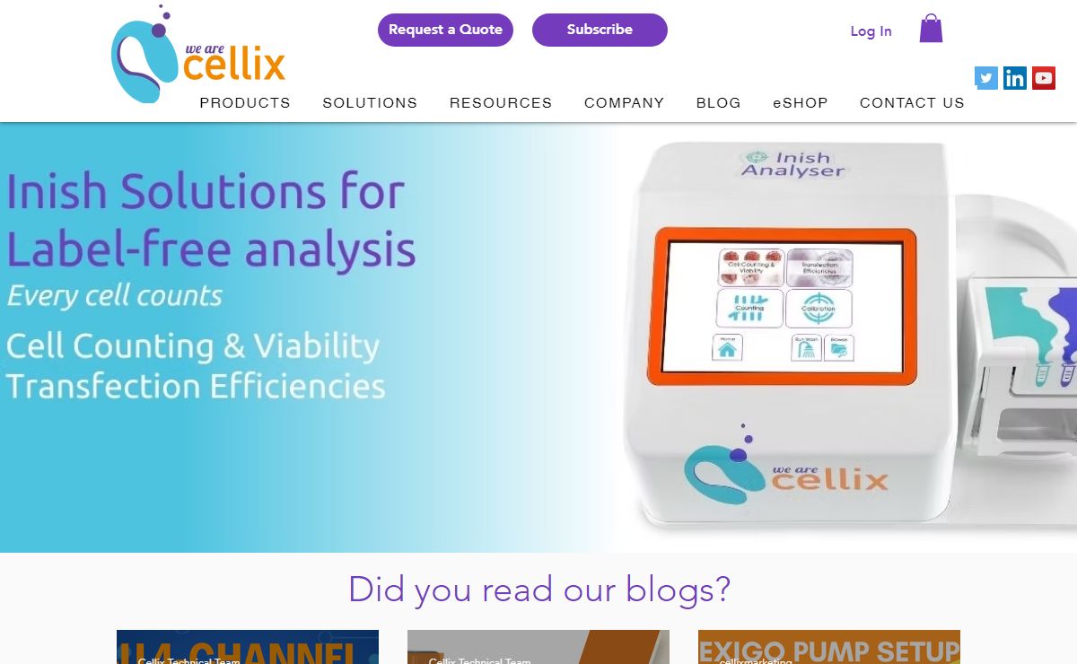 We Are Cellix | Microfluidics pumps, biochips |Droplet generation, organ on chip