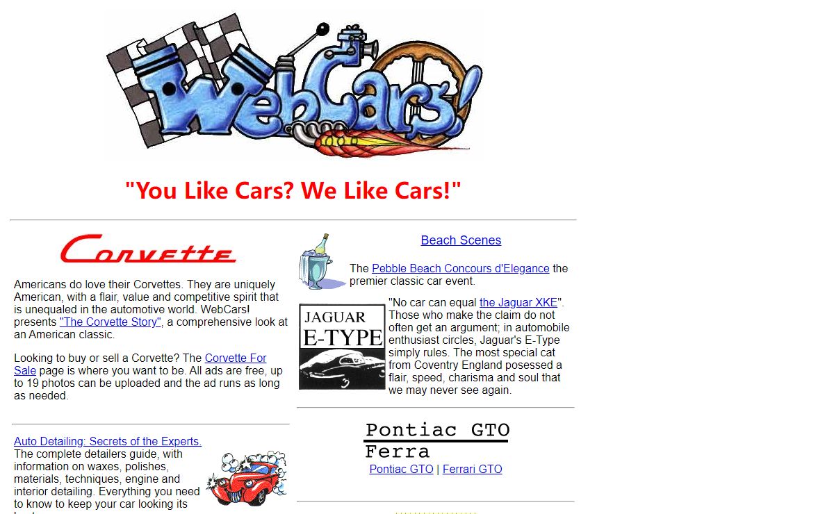 WebCars! You Like Cars? We Like Cars!