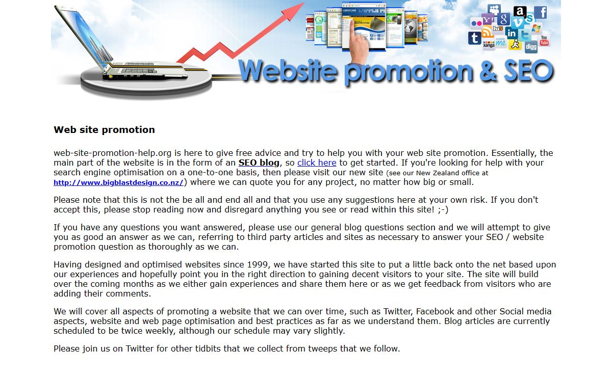 Website promotion. Web site promotion help FREE!