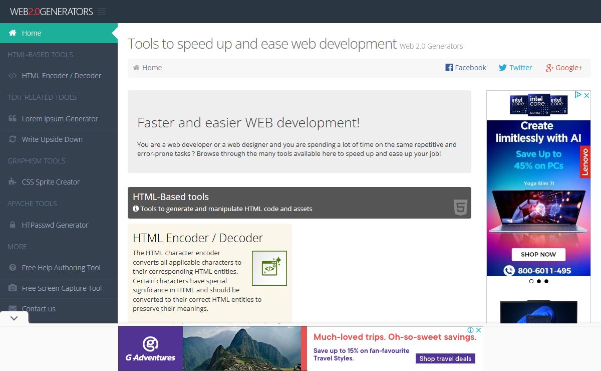 Tools to speed up and ease web development | Web 2.0 Generators