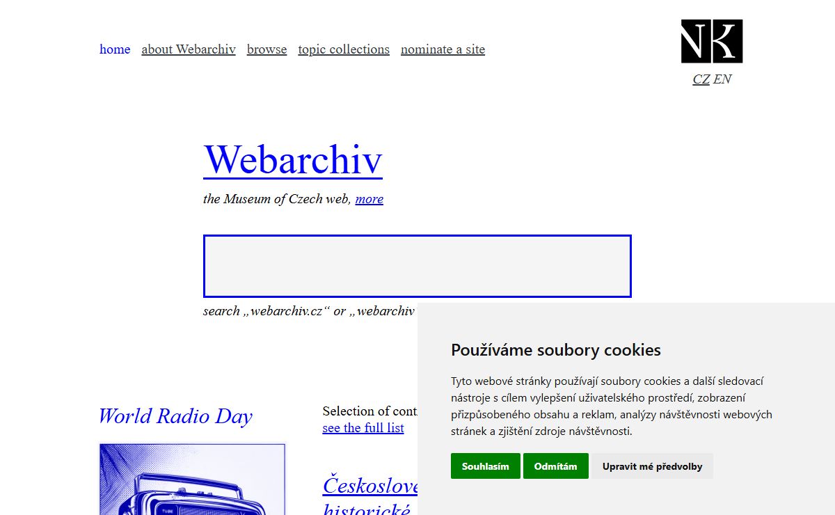 The Museum of Czech web | Webarchiv.cz