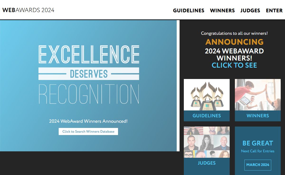 Award winning websites - WebAwards 2024