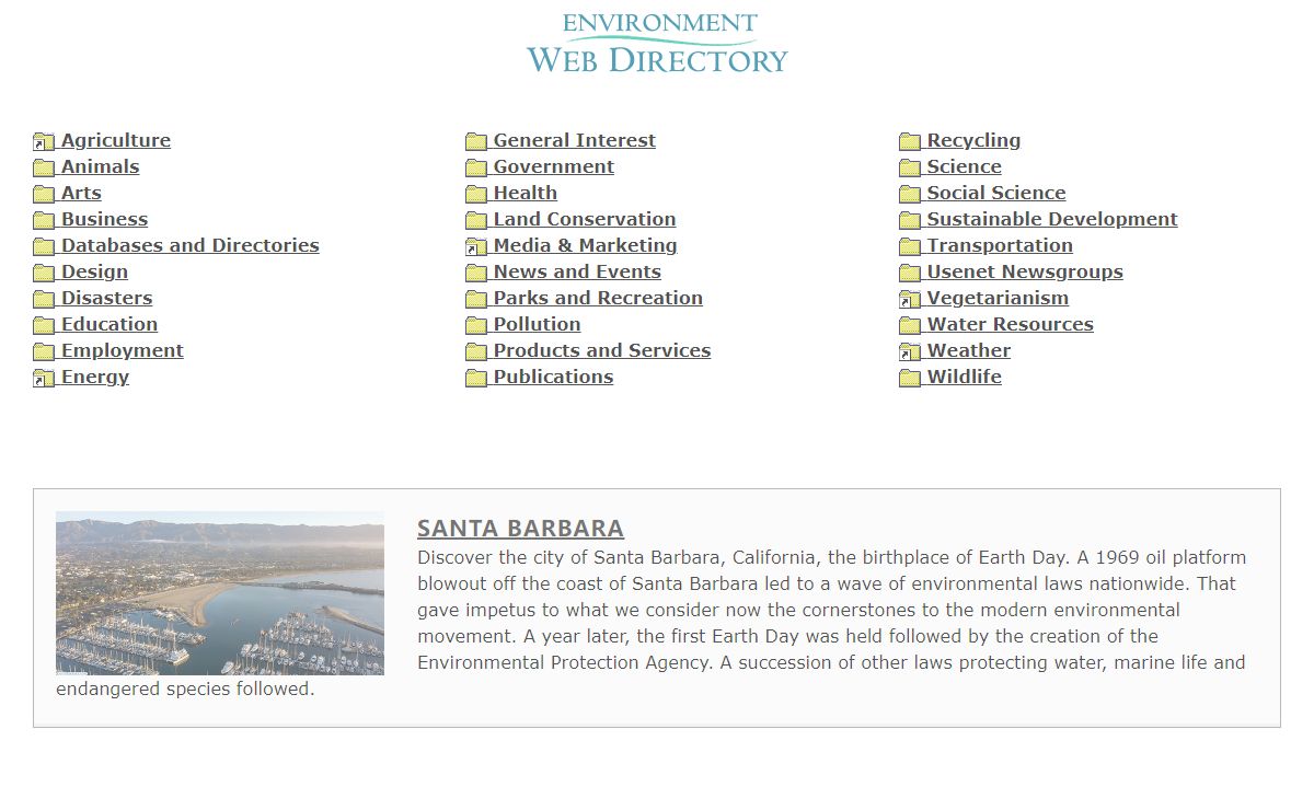 Environment Web Directory