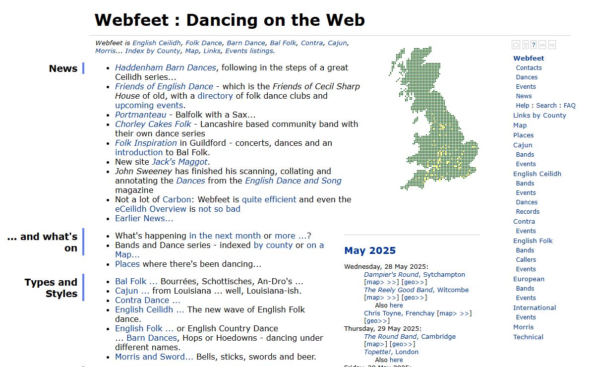 Webfeet : English Ceilidh, English Country, Barn Dance and Bal Folk information