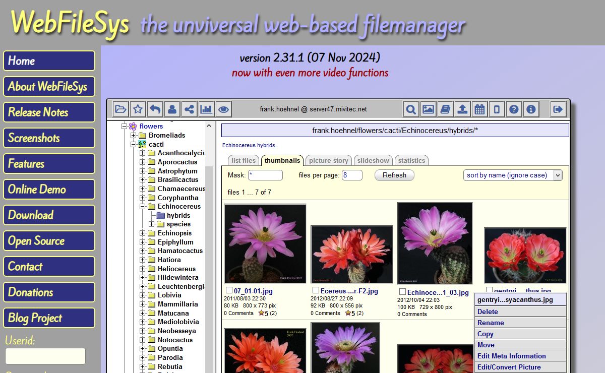WebFileSys - the universal web-based filemanager