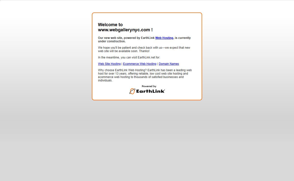 www.webgallerynyc.com | Web hosting services by EarthLink Web Hosting