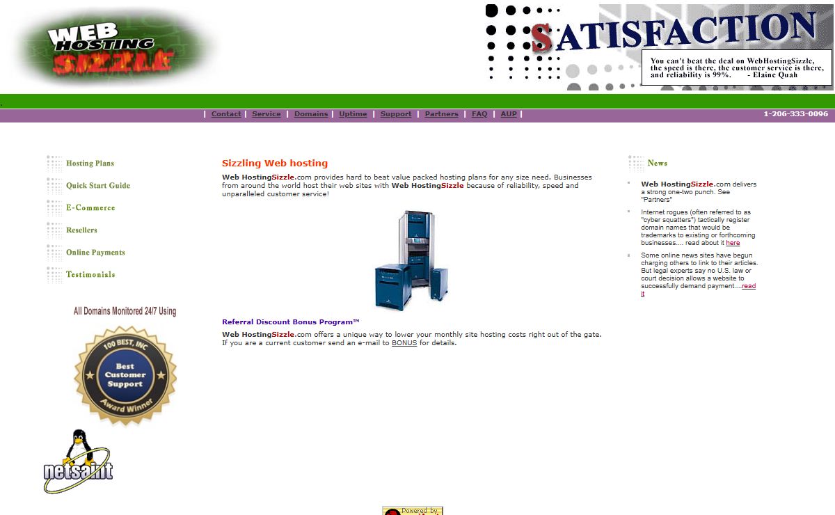 Web Hosting Sizzle | Telephone: 206-888-2294