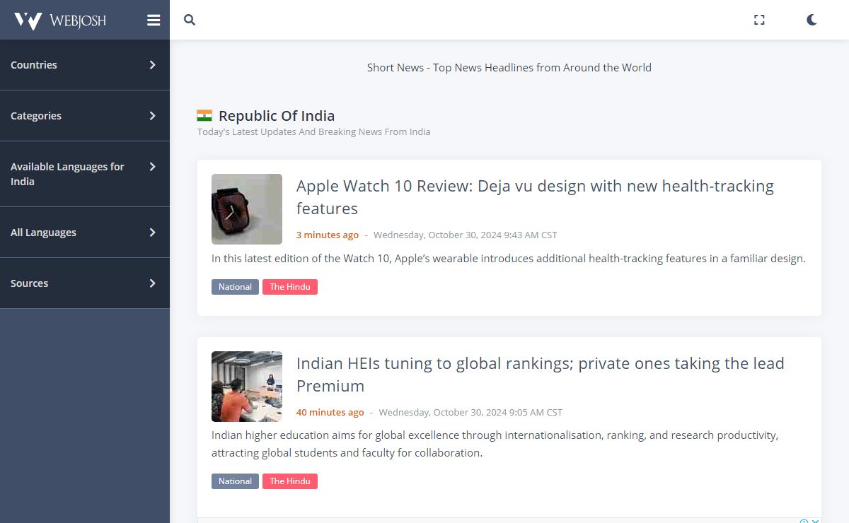 Webjosh - What is going on in the world right now!