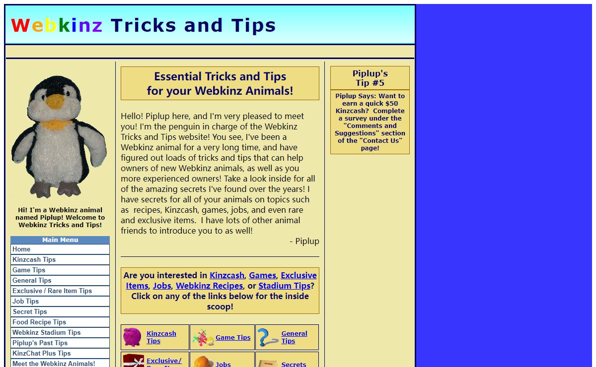 Webkinz Animals Tricks/Tips on Recipes,Kinzcash,Exclusive/Rare Items