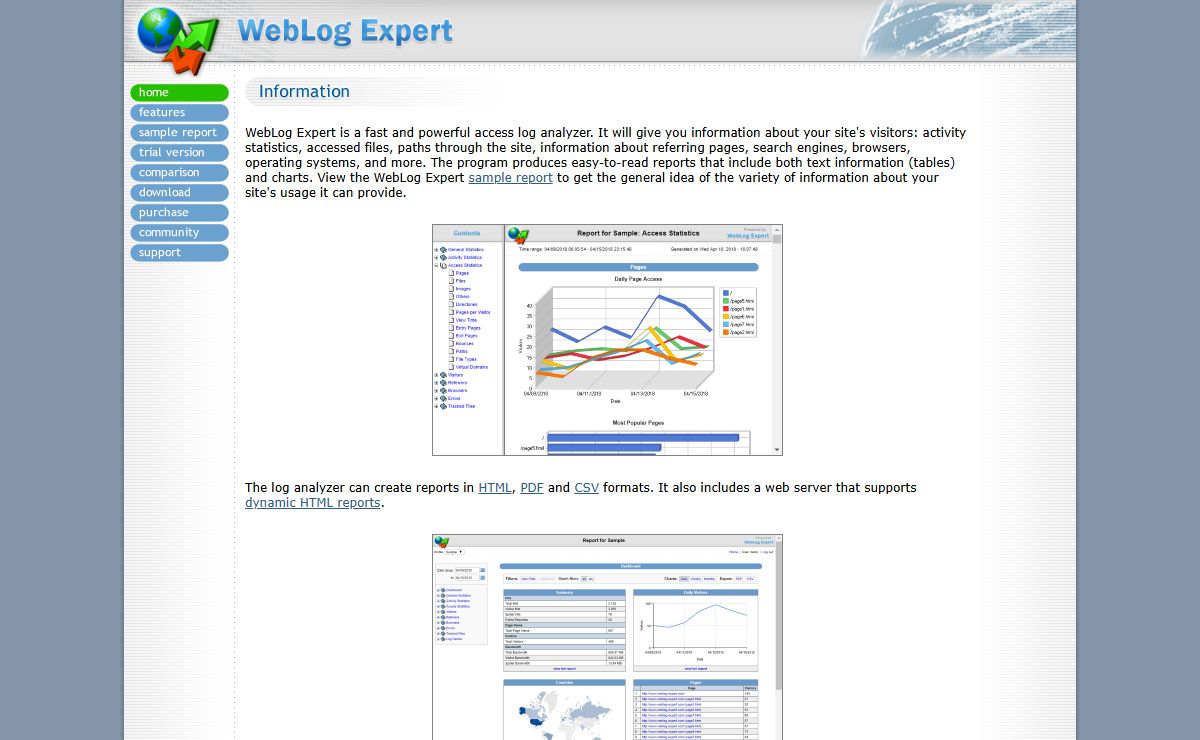 WebLog Expert - Powerful log analyzer