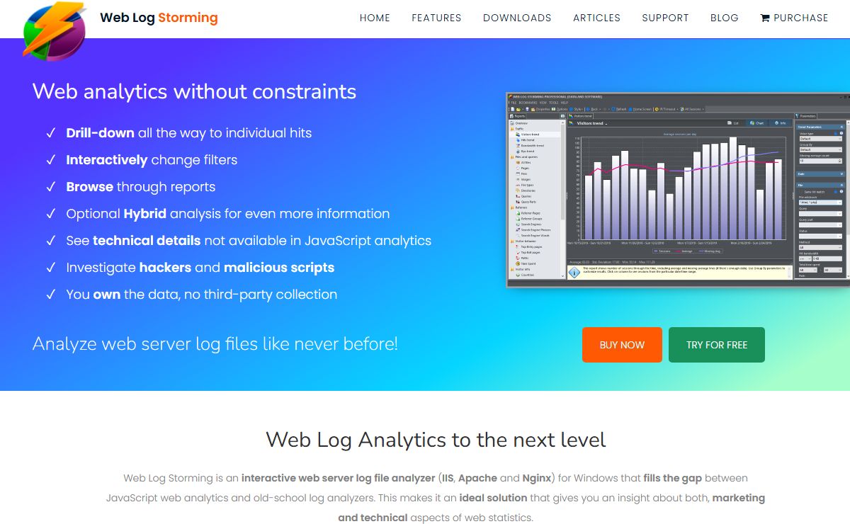Web Log Analyzer for Apache, IIS and NGinx Servers | Web Log Storming