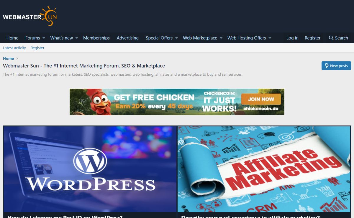 Webmaster Sun - The #1 Internet Marketing Forum, SEO & Marketplace