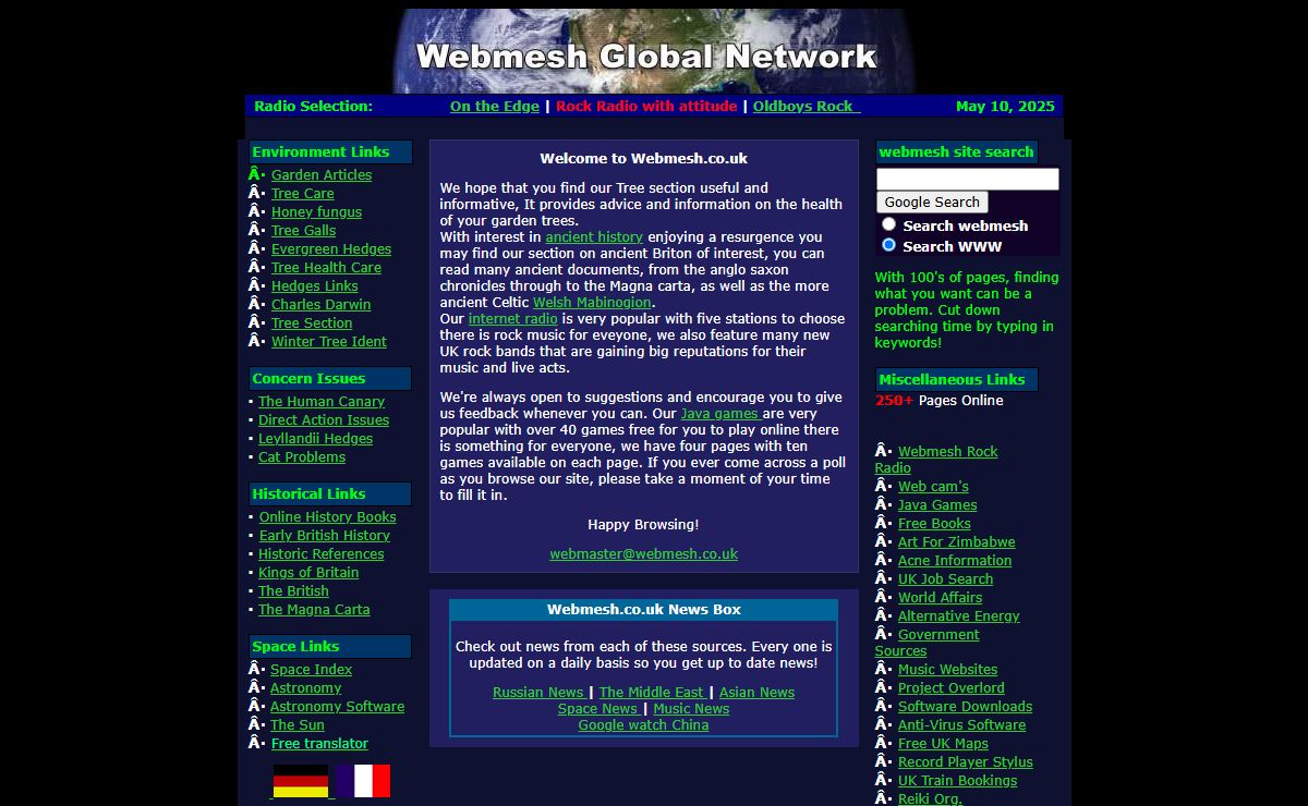 Webmesh Global Network for Trees